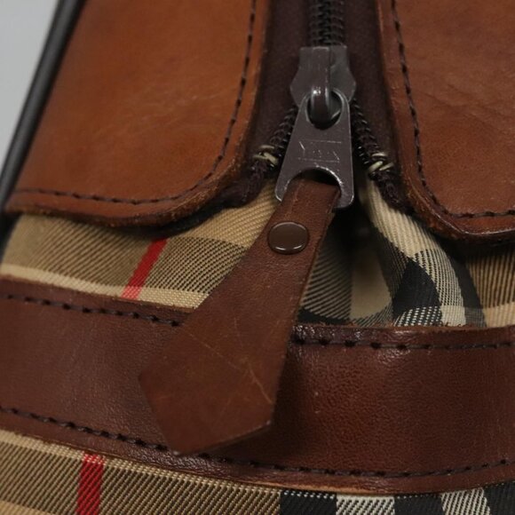 Burberrys Nova Check Hand Bag Canvas Beige Auth - Picture 10 of 16